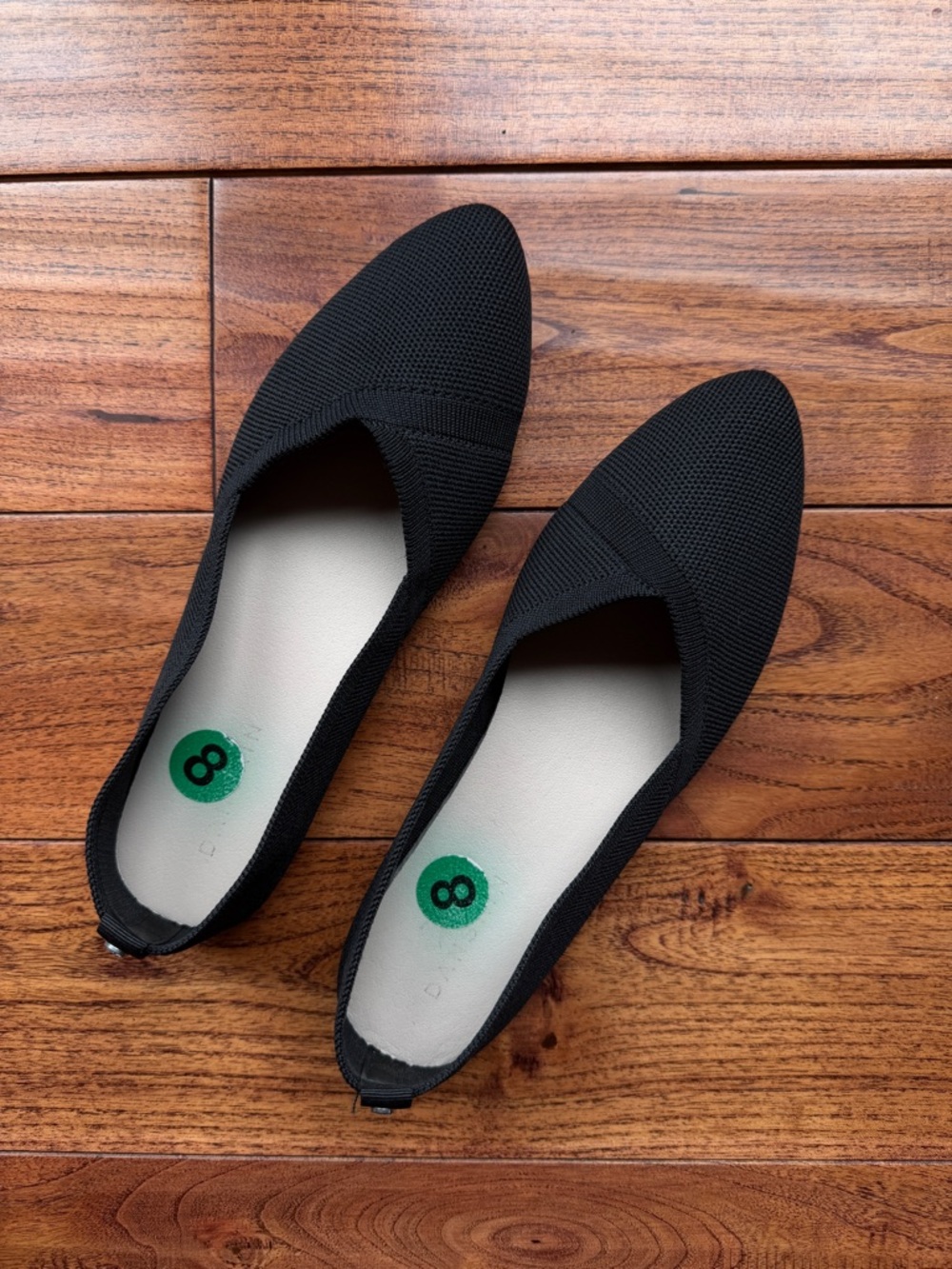 Danskin Black Knit Pointed-Toe Slip-On Flats